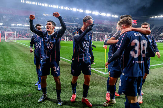 Zakaria Loukili of Malmö FF celebrates 1-2 by Hugo Bolin