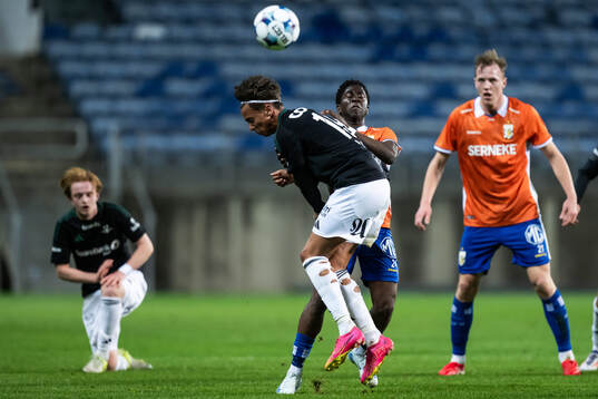 Adrian Pereira of Rosenborg and Abundance Salaou of IFK
