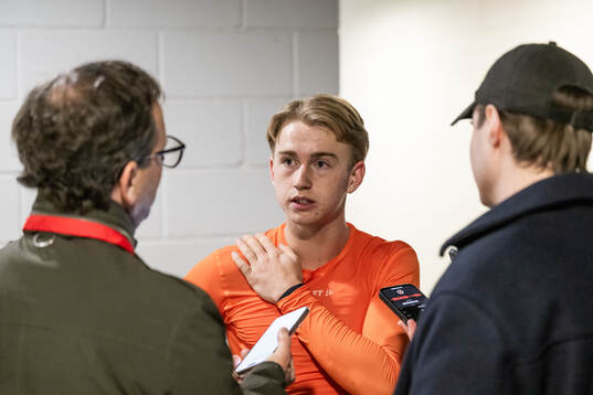 Noah Tolf of IFK Göteborg is interviewed