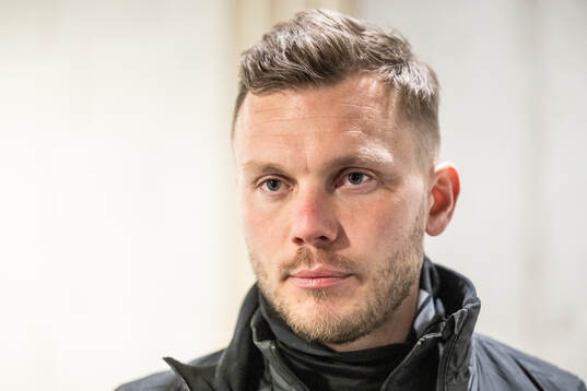 Head coach Alfred Johansson of Rosenborg is interviewed