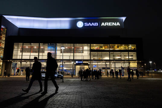 Exteriör vy av Saab Arena