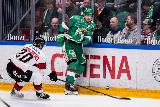 Malmö Redhawks Thomas Berg Paulsen och Rögles Dennis