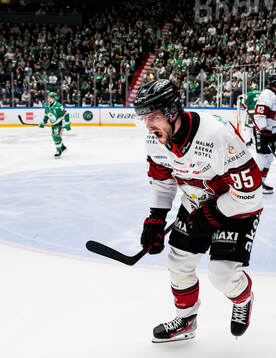 Malmö Redhawks Carl Persson jublar