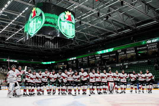 Malmö Redhawks spelare jublar