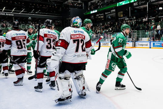 Malmö Redhawks målvakt Daniel Marmenlind och Rögles