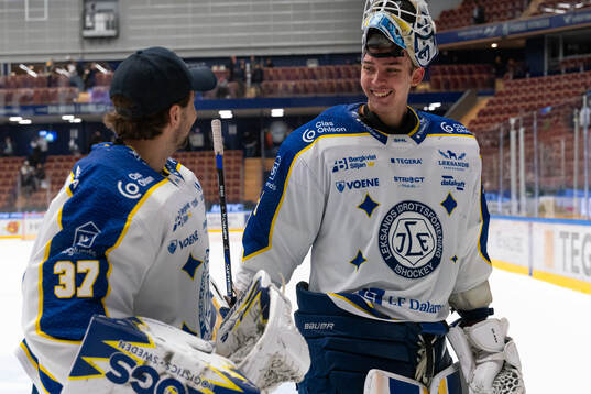 Leksands målvakt Jakob Hellsten och målvakt Marcus