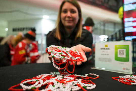 Ajabaja Cancer kampanjen innan ishockeymatchen i SHL mellan