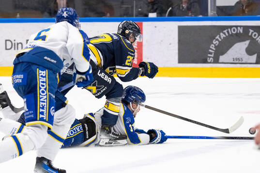 HV71s Jonathan Ang och Leksands Fred Nilsson