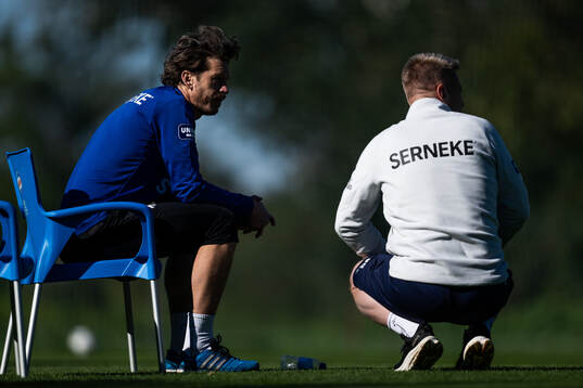 Gustav Svensson och tränare Stefan Billborn