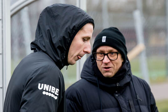 Landskronas Andreas Murbeck och sportchef Billy Magnusson