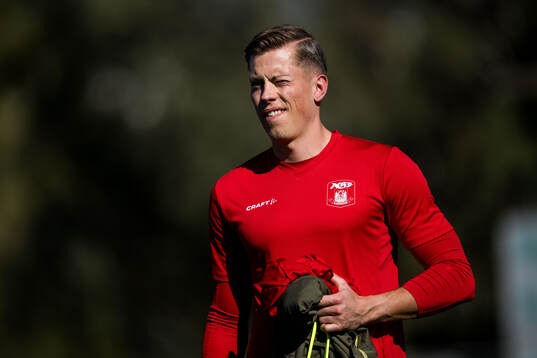 Goalkeeper Leopold Wahlstedt of AGF Århus
