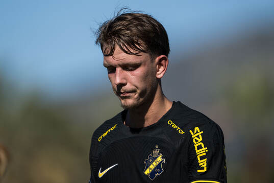 Kazper Karlsson of AIK looks dejected