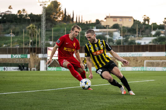 Benjamin Nygren of FC Nordsjälland and Adam Lundkvist of