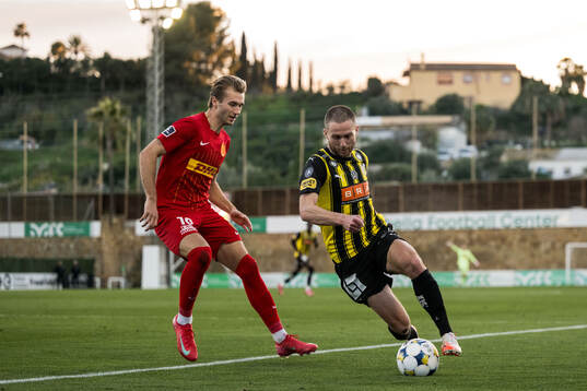 Benjamin Nygren of FC Nordsjälland and Adam Lundkvist of