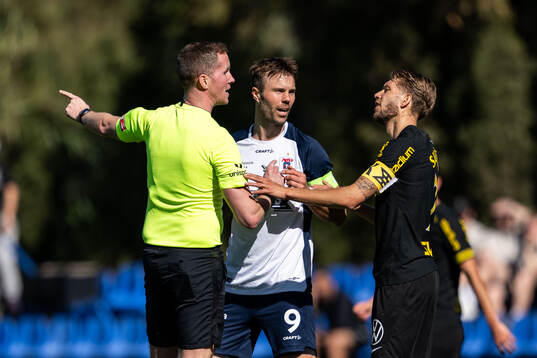 Patrick Mortensen of AGF Århus and Anton Salétros of AIK