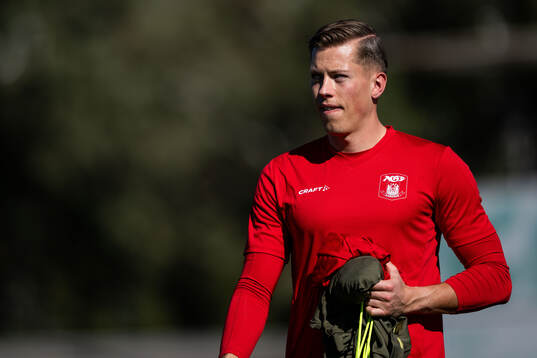 Goalkeeper Leopold Wahlstedt of AGF Århus