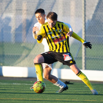 IFK Hässleholms Elliot Pramberg i träningsmatchen mellan