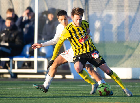 IFK Hässleholms Elliot Pramberg i träningsmatchen mellan