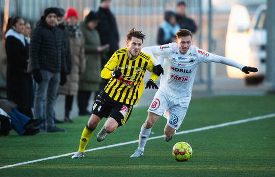 IFK Hässleholms Elliot Pramberg i träningsmatchen mellan