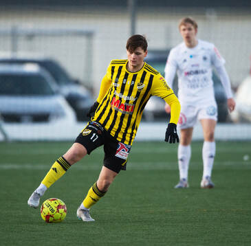 IFK Hässleholms David Berg i träningsmatchen mellan IFK