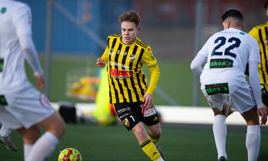 IFK Hässleholms Max Persson i träningsmatchen mellan IFK