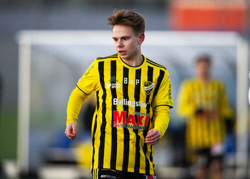 IFK Hässleholms Max Persson i träningsmatchen mellan IFK