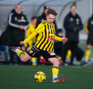 IFK Hässleholms Max Persson i träningsmatchen mellan IFK