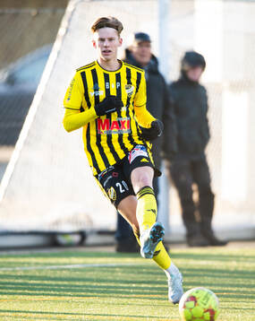 IFK Hässleholms Noel Larsson i träningsmatchen mellan IFK