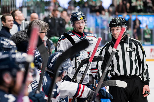 Linköpings tränare Anders Karlsson i diskussion med