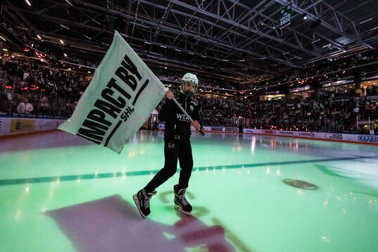 Flagga med texten ”Impact by SHL”