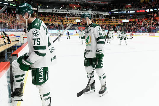 Färjestads Jeremy Salvas Groleau och Henrik Björklund