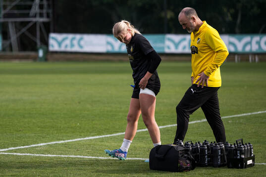 Häckens målvakt Kajsa Wallem har ont