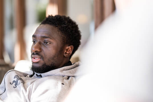 IFK Göteborgs Imam Jagne uner en intervju