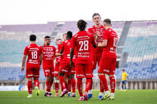 Frank Junior Adjei, Hugo Andersson and Ajdin Zeljkovic of