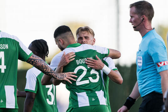 Abdelrahman Boudah Saidi and Simon Strand of Hammarby