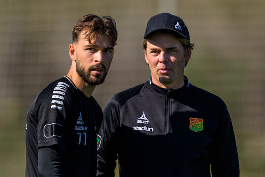 GAIS Edvin Becirovic och tränare Fredrik Holmberg