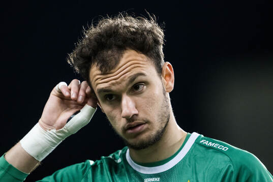 Goalkeeper Elis Bishesari of IFK Göteborg looks dejected