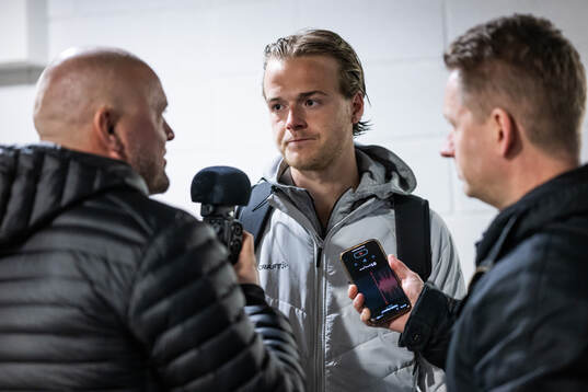 August Erlingmark of IFK Göteborg is interviewed