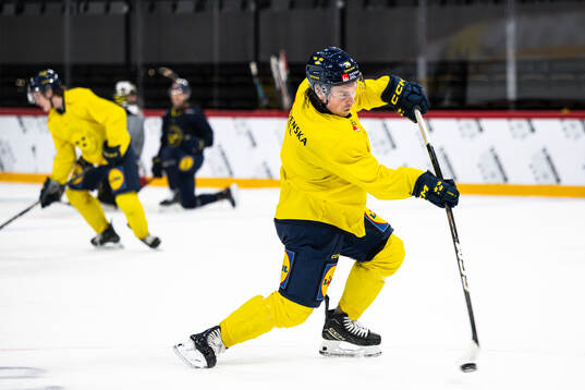 Oskar Steen of the Swedish national ice hockey team at a