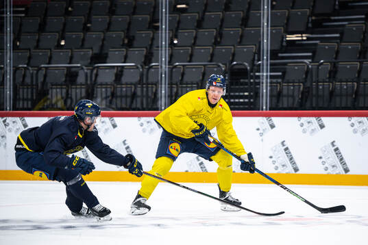 Fredrik Olofsson of the Swedish national ice hockey team at