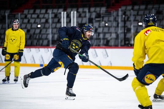 Dennis Everberg of the Swedish national ice hockey team at