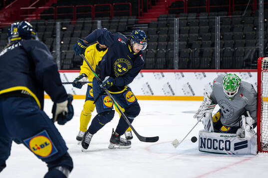 Dennis Everberg of the Swedish national ice hockey team at