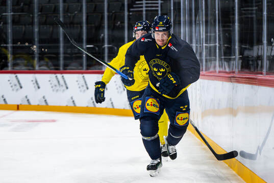 Anton Bengtsson of the Swedish national ice hockey team at
