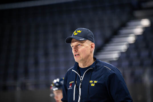 Head coach Magnus Hävelid of the Swedish national ice