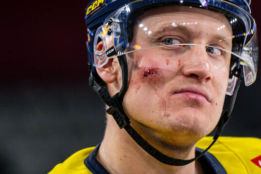 Gabriel Carlsson of the Swedish national ice hockey team at