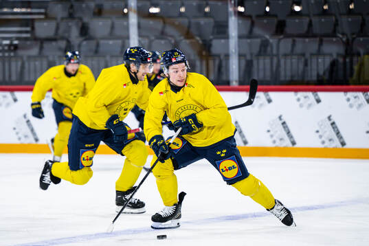 Oskar Steen of the Swedish national ice hockey team at a