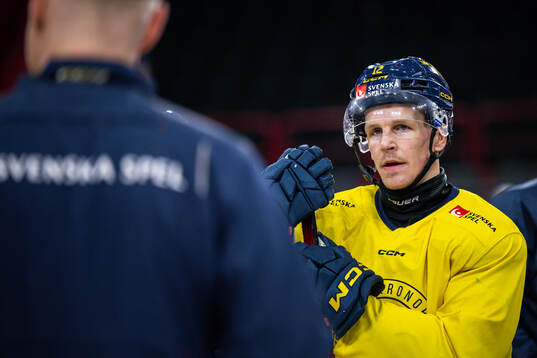 Max Friberg of the Swedish national ice hockey team at a