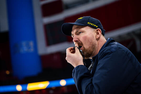 Assistant coach Gereon Dahlgren of the Swedish national ice