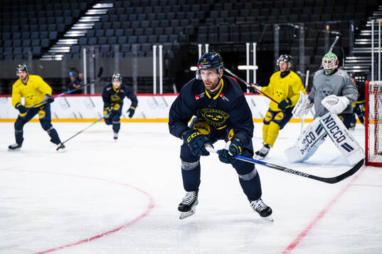 Klas Dahlbeck of the Swedish national ice hockey team at a