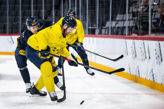 Oscar Lindberg and Filip Berglund of the Swedish national